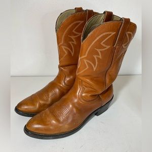 Durango Tr762 Truck’n CB Peanut Leather Pull On Cowboy Boots Size 10.5 D